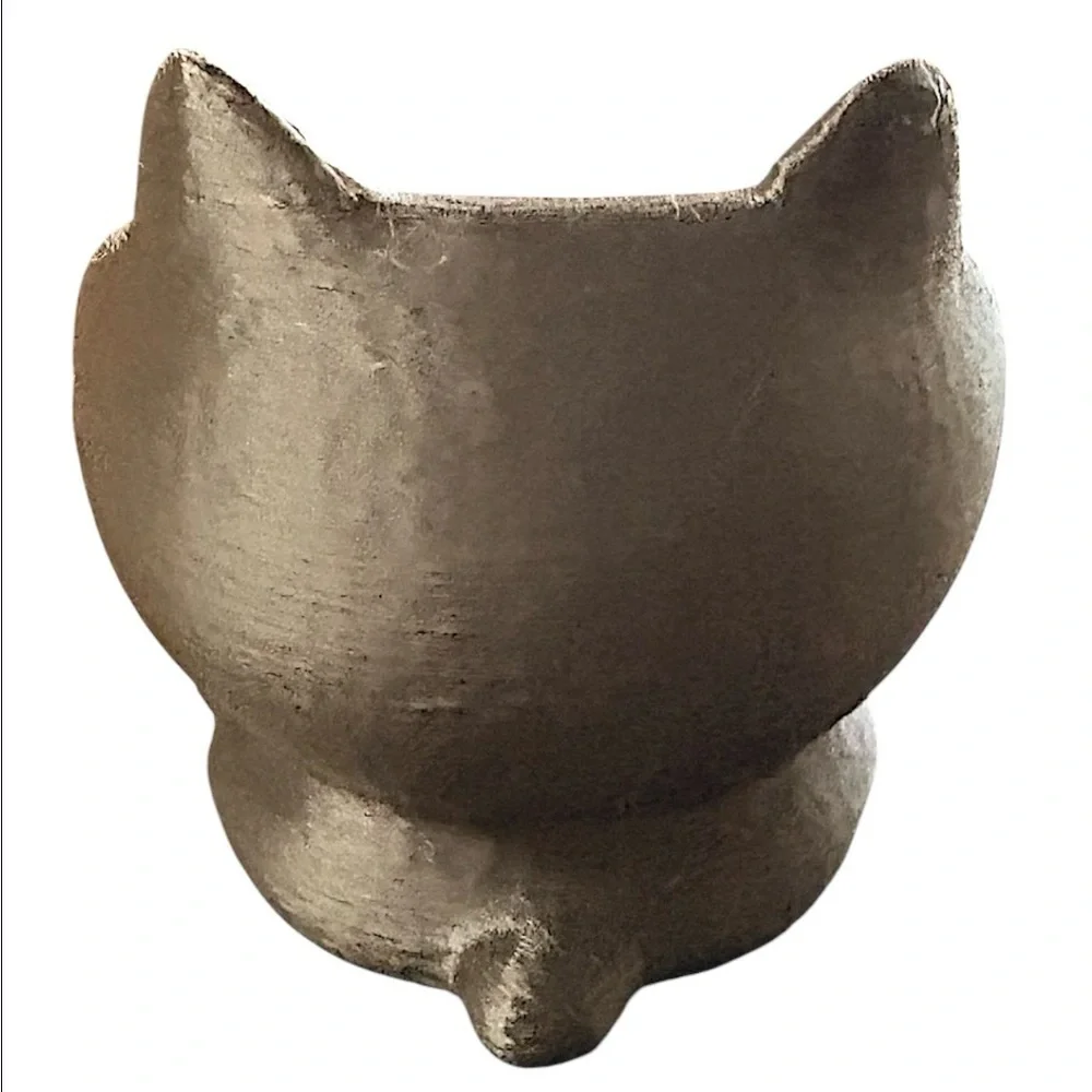 BLACK Cat-Shaped Pet bowl 5x5in deep dish